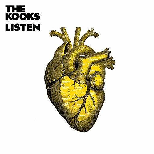 “Listen” album cover by The Kooks, featuring a yellow anatomical heart.