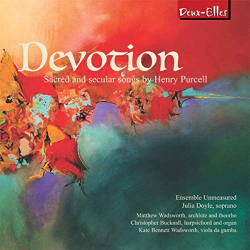 "Album cover with abstract watercolor design, red to green gradient, and white text."
