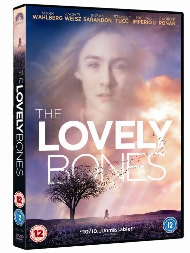 DVD cover for The Lovely Bones featuring a girl's face over a landscape.