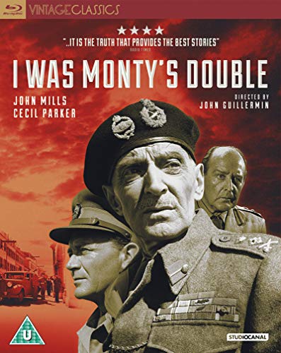 Blu-ray cover for “I Was Monty’s Double” featuring three men in military uniforms.