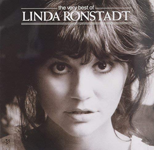 Black and white portrait of Linda Ronstadt on a CD cover.