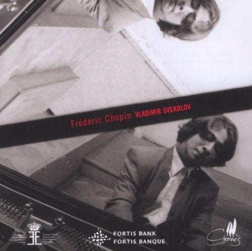 "CD cover with black and white photos of a man playing piano, red text."