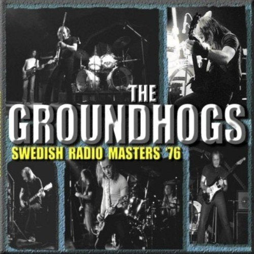 "CD cover with band 'The Groundhogs' performing on stage in black and white photos."