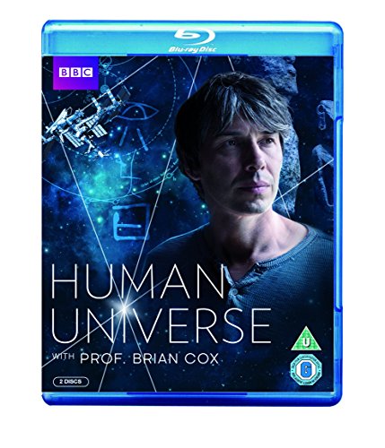 Blue-ray case with "Human Universe" cover featuring Prof. Brian Cox against a space background.