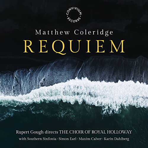 CD cover for "Requiem" by Matthew Coleridge, featuring ocean waves.