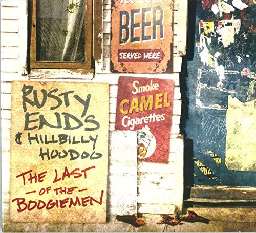 CD cover with hand-painted band name and vintage advertising signs.
