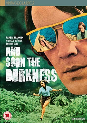 DVD cover for "And Soon The Darkness" featuring a woman running.