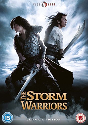 DVD cover for "The Storm Warriors" featuring two men with swords.