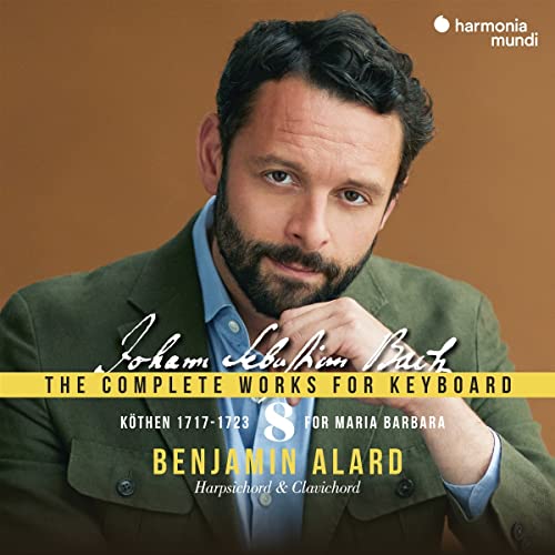 CD cover featuring portrait of Benjamin Alard and text: Bach keyboard works.