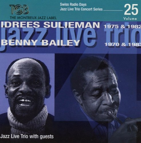 "CD cover featuring black-and-white portraits of two jazz musicians against a blue background."
