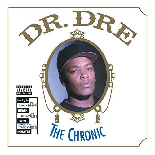 Dr. Dre’s “The Chronic” CD cover: portrait in ornate frame.