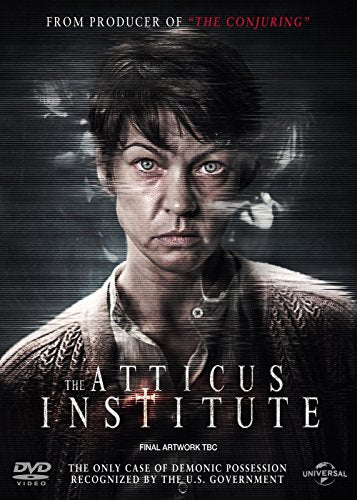 DVD cover for "The Atticus Institute" featuring a woman with a ghostly presence.