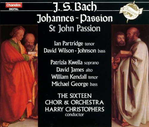 "CD cover with black background, white text, and Renaissance-style religious artwork on either side."