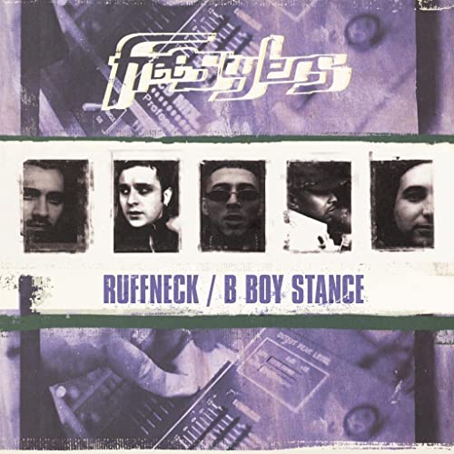 Freestylers" album cover with band photos and song titles "Ruffneck / B Boy Stance.