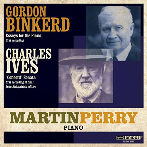 CD cover with portraits of two men and composers' names, featuring Martin Perry on piano.