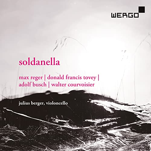 CD cover for "Soldanella" by Julius Berger, with abstract pink and black imagery.