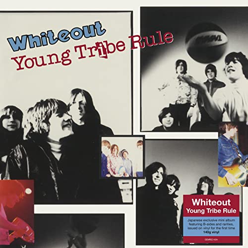 Collage of black and white photos featuring a band, "Whiteout.