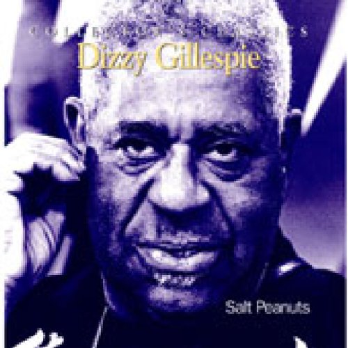 "Dizzy Gillespie's album cover featuring a close-up of his face in blue tone."