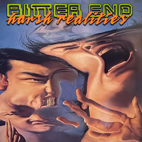 Album cover: distorted faces with open mouths, bold text “Bitter End”.