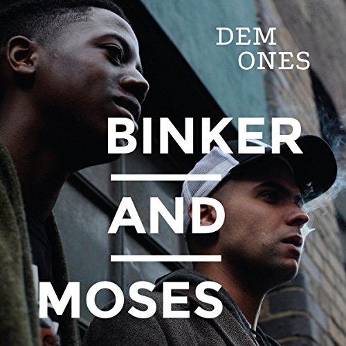 "Album cover featuring two men looking right, with white text overlay."