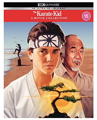 “The Karate Kid” 4K Blu-ray cover featuring Daniel and Mr. Miyagi.