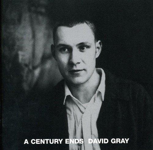 Black and white portrait of David Gray, album cover "A Century Ends".