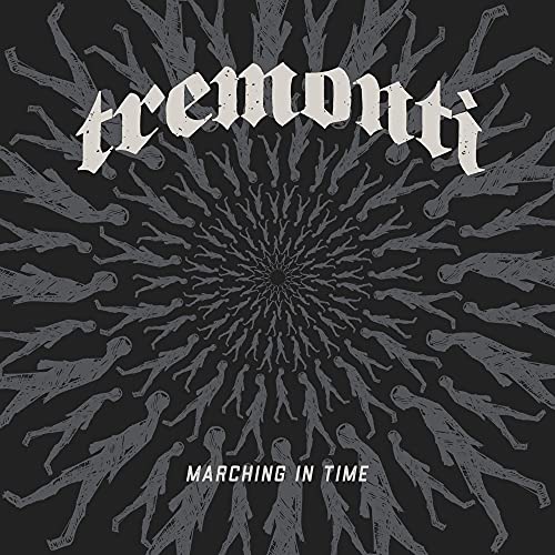 Tremonti “Marching In Time” CD cover: radiating figures in grayscale.