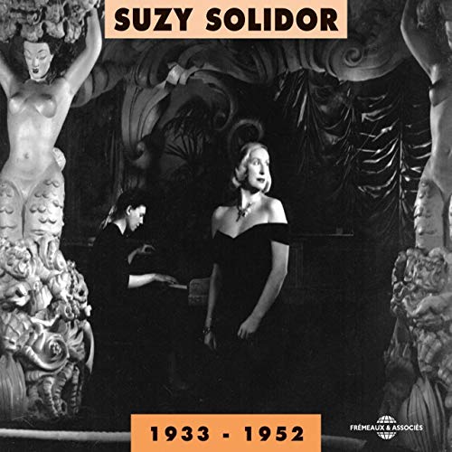 Black and white CD cover featuring Suzy Solidor and art deco statues.