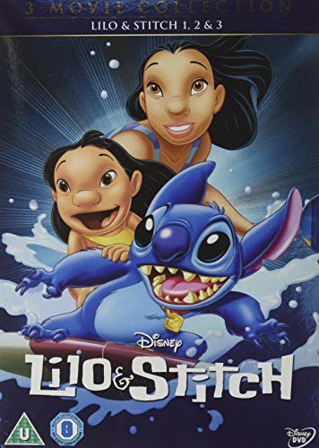 Lilo, Stitch, and Jumba depicted on a Disney DVD cover.