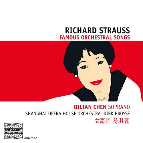 "CD cover featuring an illustrated portrait of a woman against a red background."