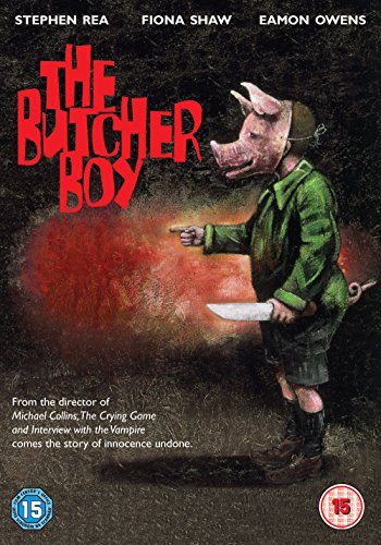 DVD cover for The Butcher Boy featuring a child wearing a pig mask.