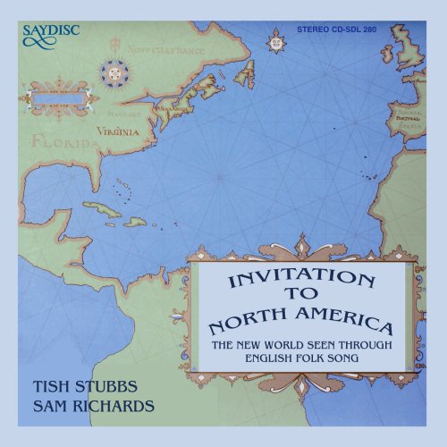 "CD cover with a map of North America and decorative text."