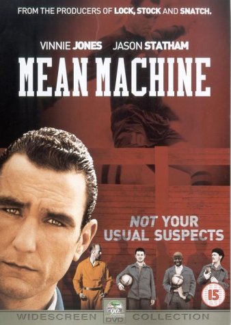 DVD cover for "Mean Machine" featuring Vinnie Jones and Jason Statham.