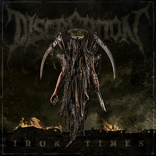 CD cover for Discreation’s “Iron Times” featuring a grim reaper-like figure.