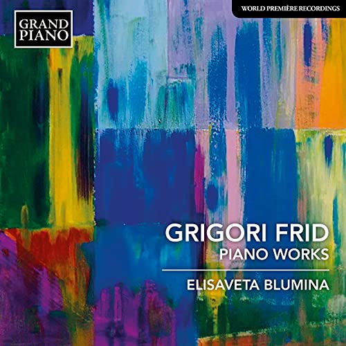 "Album cover with abstract multicolored painting and white text."