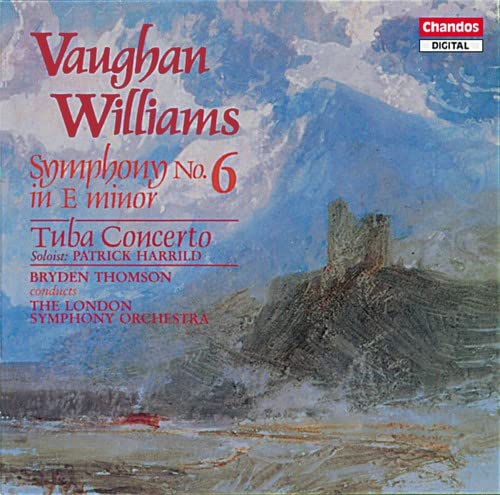 CD cover for Vaughan Williams’ Symphony No. 6 with castle landscape.