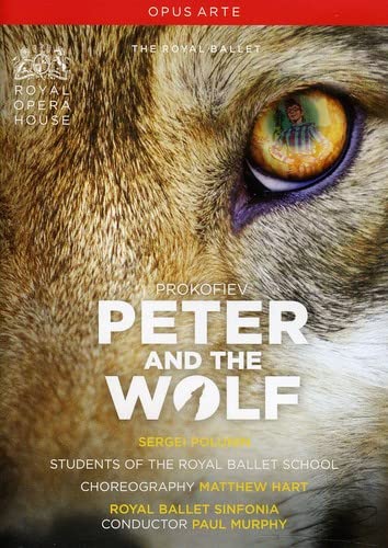 DVD cover for "Peter & The Wolf" featuring a wolf's eye.