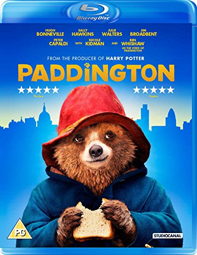 Paddington Blu-ray cover featuring the bear with a marmalade sandwich.