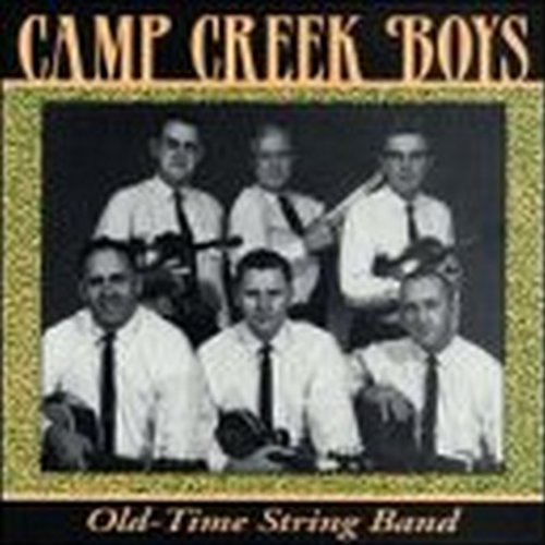 "CD cover with black and white photo of seven men holding string instruments."