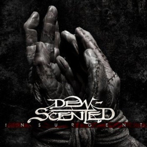 A pair of stitched hands with "Dew-Scented" and "Insurgent" text on a dark background.