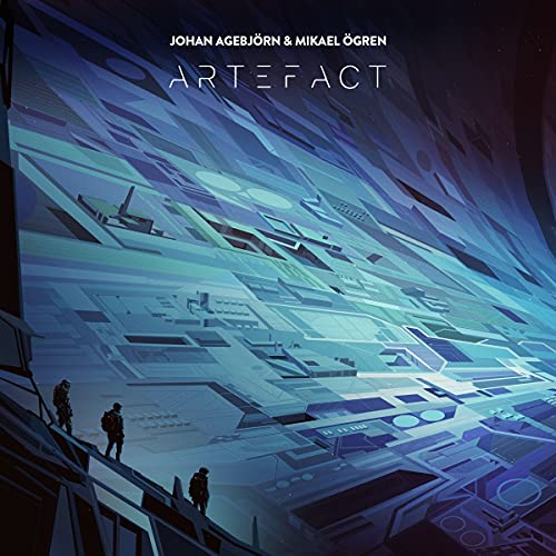CD cover for "Artefact" by Agebjorn & Ogren, featuring a futuristic cityscape.