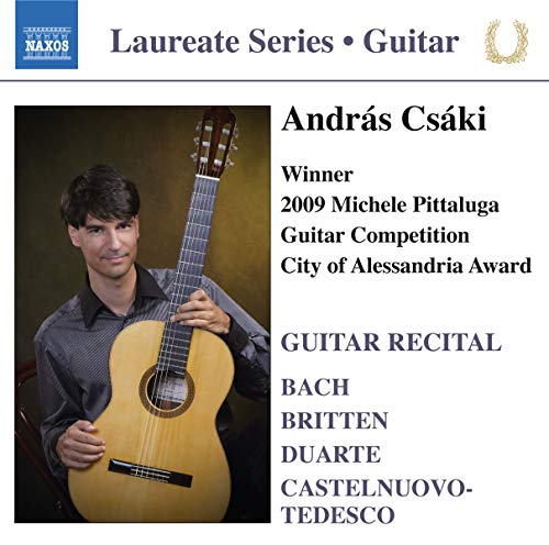 CD cover featuring guitarist András Csáki holding a classical guitar.