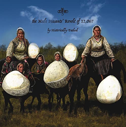 Vinyl album cover depicting peasants with mules and large white eggs.