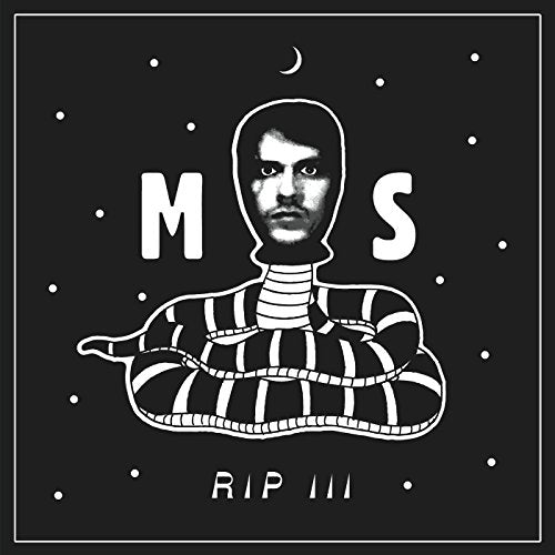 Black and white album cover featuring a masked face and snake.