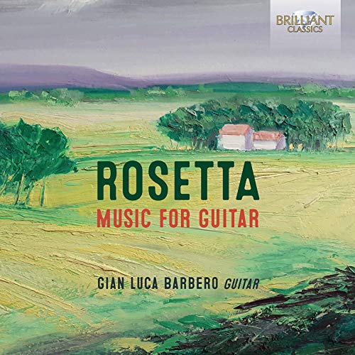 "CD cover with a painting of a green landscape and a house."