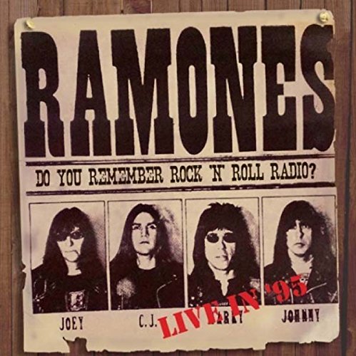 Ramones album cover featuring band members and concert details.