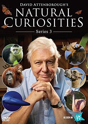 David Attenborough surrounded by circular images of various animals on a DVD cover.