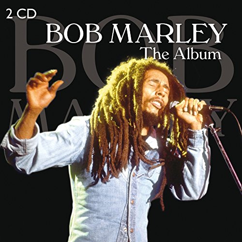 "CD cover featuring Bob Marley singing into a microphone with 'Bob Marley The Album' text."