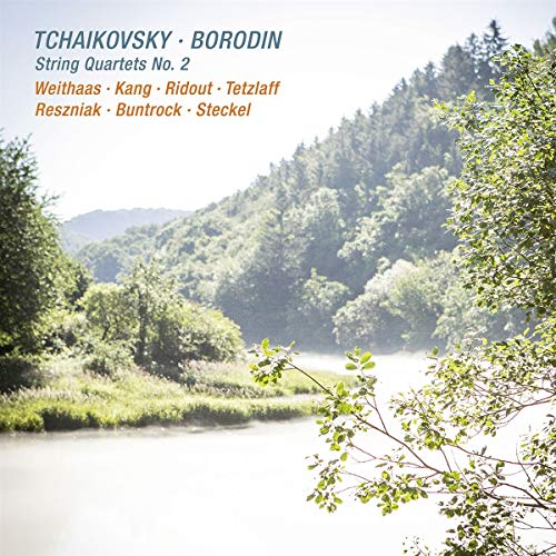 A serene forest and river landscape on a classical music CD cover with text overlay.