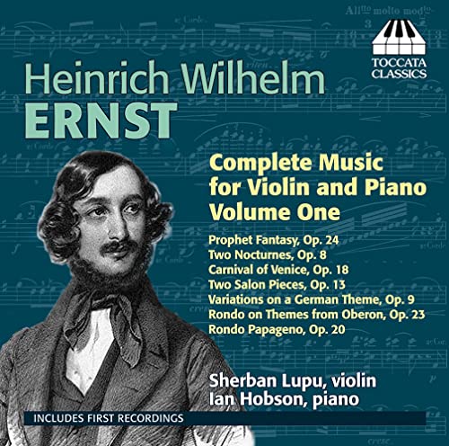 CD cover for Ernst's violin and piano music, featuring a portrait.
